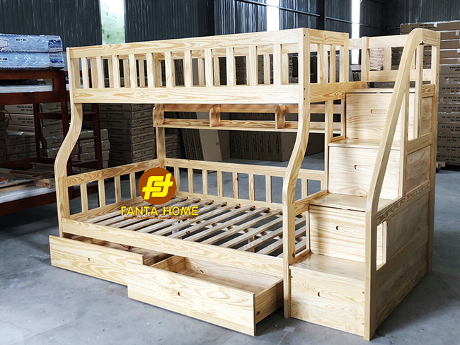 giường tầng gỗ thông Mỹ Fanta