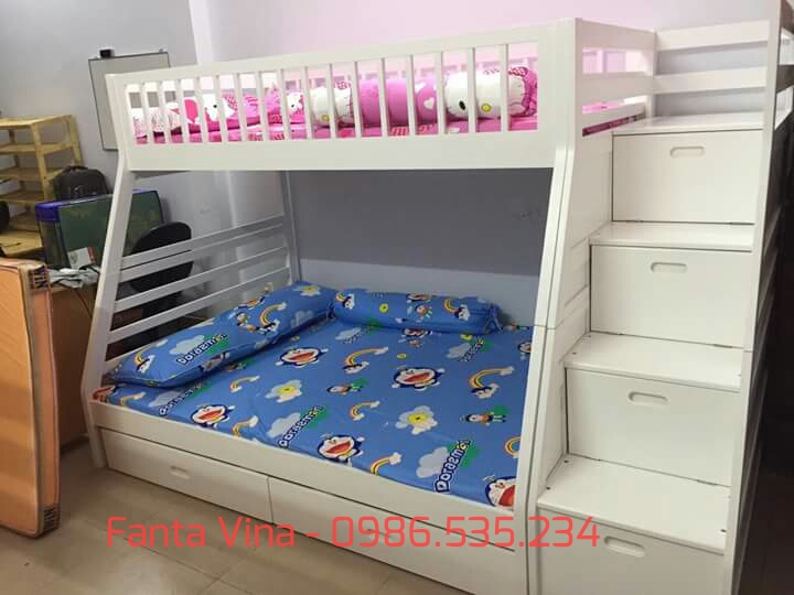 Giường 2 tầng trẻ em F92 - White