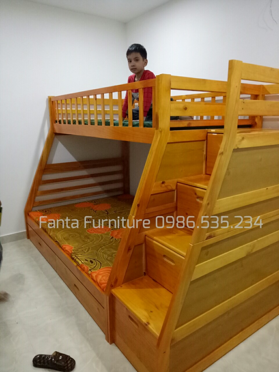 Giường tầng trẻ em Fanta F92-OAK